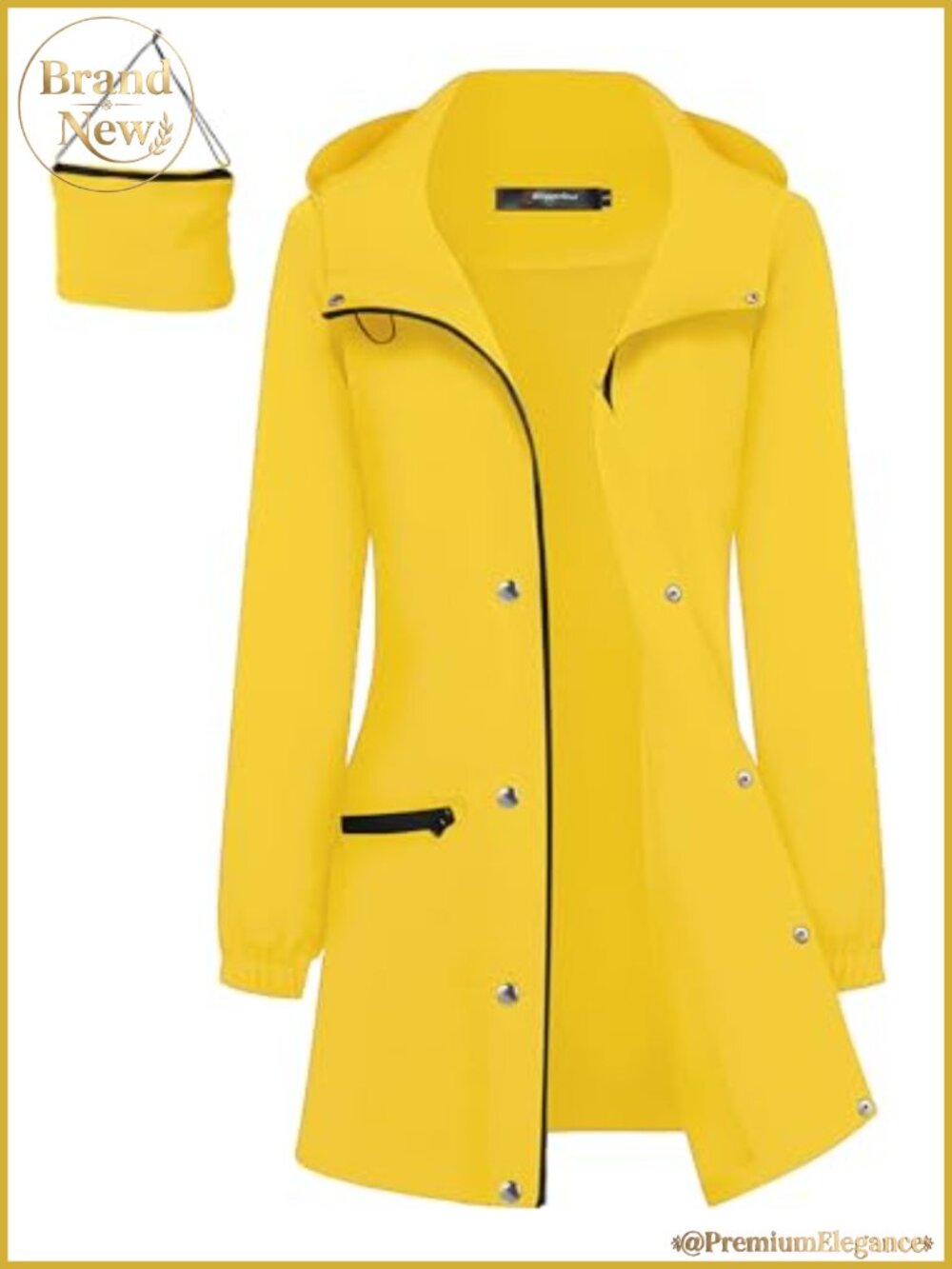 Women Waterproof Rain Jacket Lightweight Packable Windbreaker Hooded
